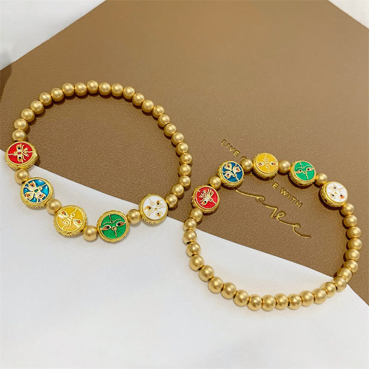 BWOOOH Tibetan Five God Of Wealth Copper Beads Luck Bracelet