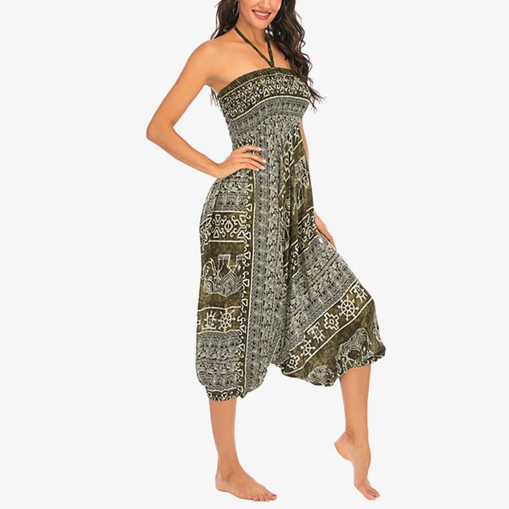 BWOOOH printed harem pants - Two Style Wear Elephant Pattern Loose Sm