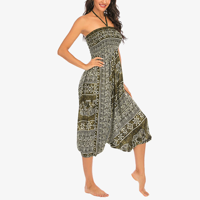 BWOOOH printed harem pants - Two Style Wear Elephant Pattern Loose Sm