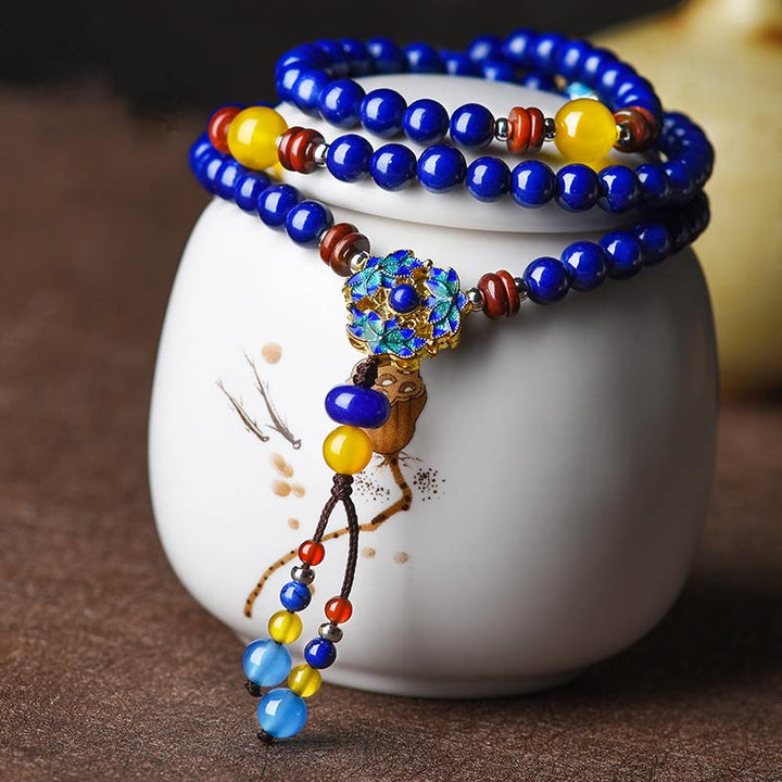 BWOOOH Lapis Lazuli Yellow Agate Positive Bracelet