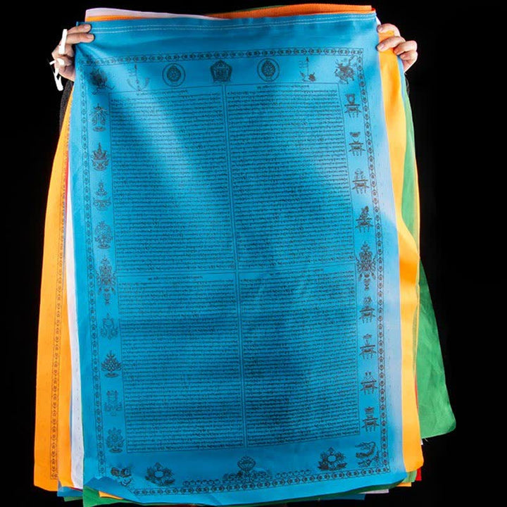 Buddha Stones Tibetan 5 Colors Windhorse Happiness Auspicious Outdoor Prayer Flag