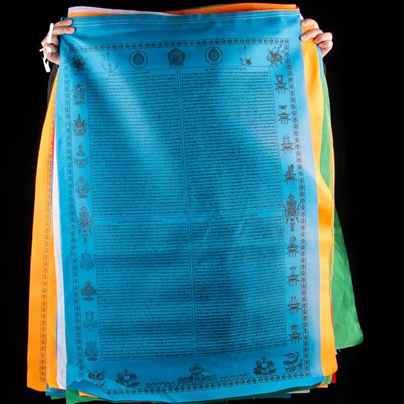 Buddha Stones Tibetan 5 Colors Windhorse Happiness Auspicious Outdoor Prayer Flag