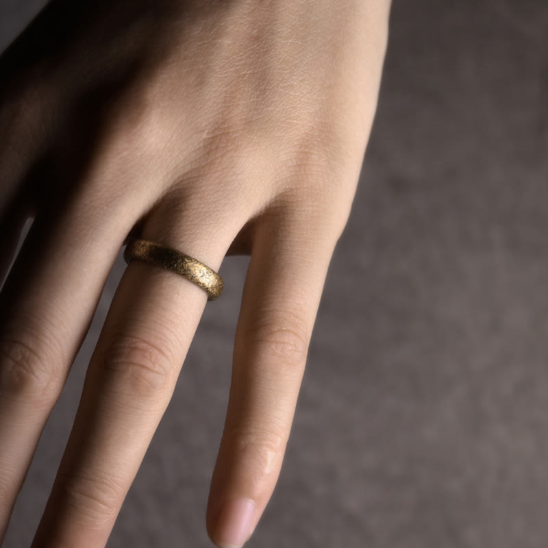 BWOOOH Tibetan Vintage Texture Design Copper Luck Couple Ring