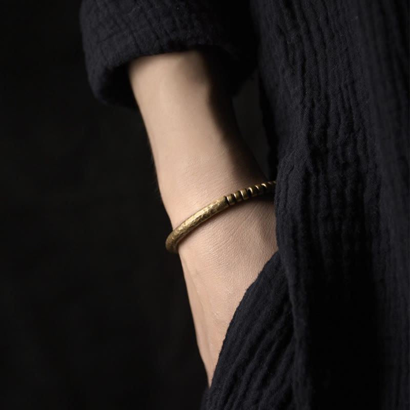 BWOOOH Simple Design Copper Brass Bead Luck Wealth Bracelet