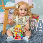 22-inch All-Silicone Realistic Rebirth Doll - Blonde Luna Style, Full Body Soft Silicone, Movable and Water-Suitable, Realistic and Cute Companion Doll