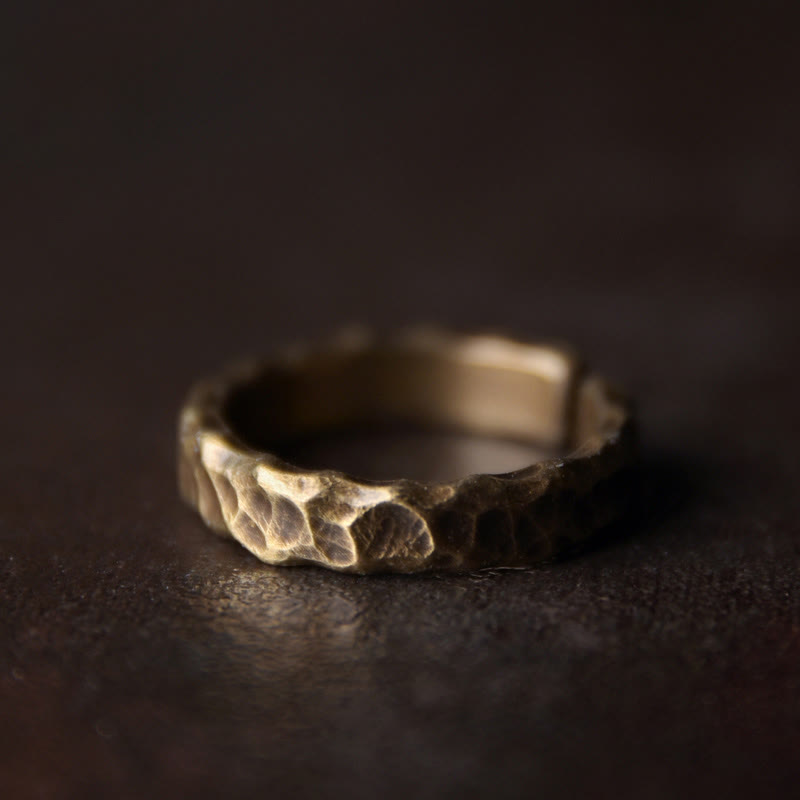 BWOOOH Tibetan Bump Texture Design Copper Brass Luck Ring
