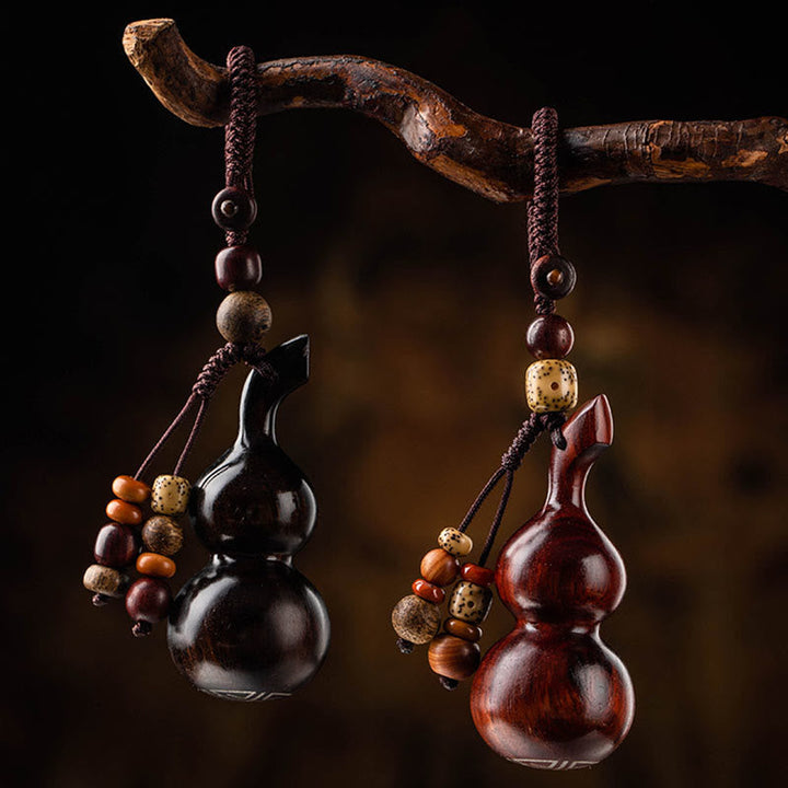 BWOOOH Tibetan Ebony Small Leaf Red Sandalwood Gourd Luck