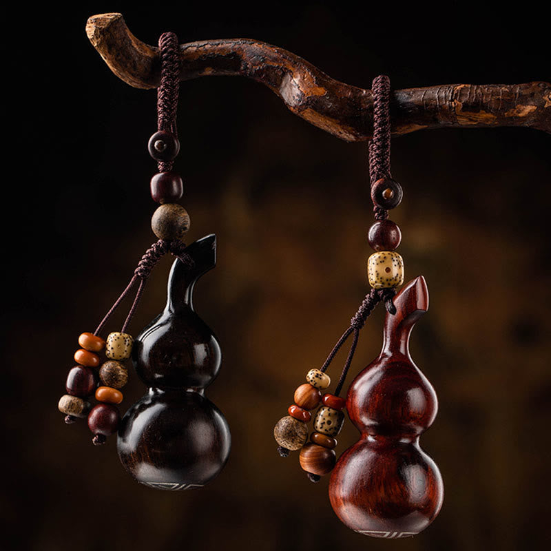 BWOOOH Tibetan Ebony Small Leaf Red Sandalwood Gourd Luck