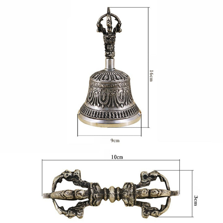 BWOOOH Tibetan Meditation Bell and Vajra Dorje Copper Decoration Set | spiritual healing bracelet