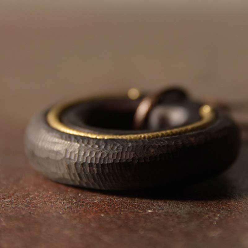 BWOOOH Zen Circle Ebony Wood Peace Calm Necklace Pendant