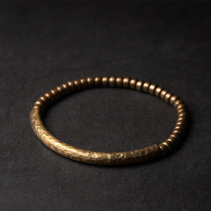 BWOOOH Simple Design Copper Brass Bead Luck Wealth Bracelet