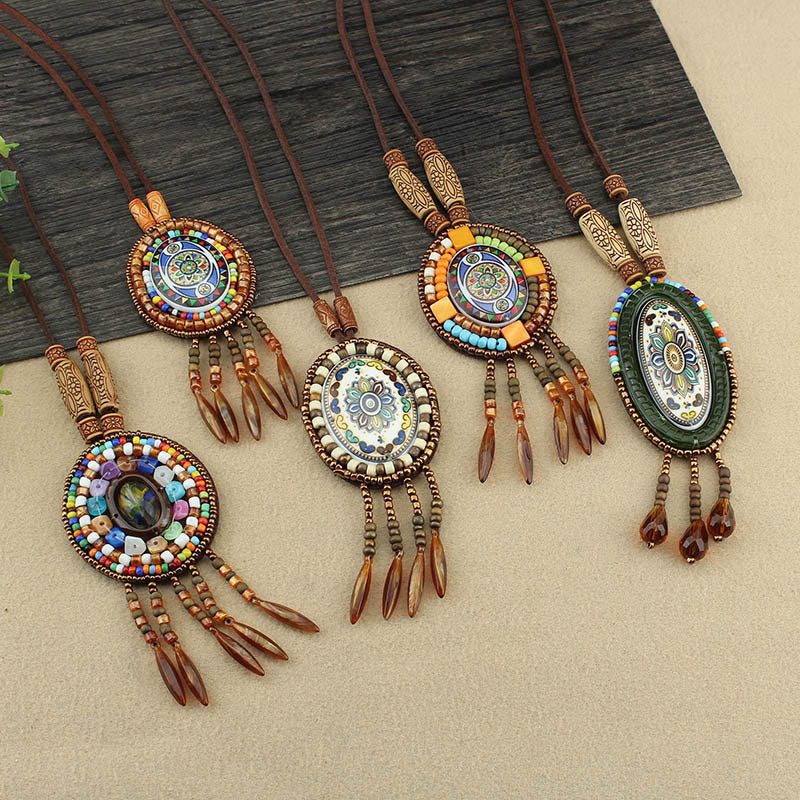BWOOOH mandala pattern beads creativity necklace pendant sacred geometry