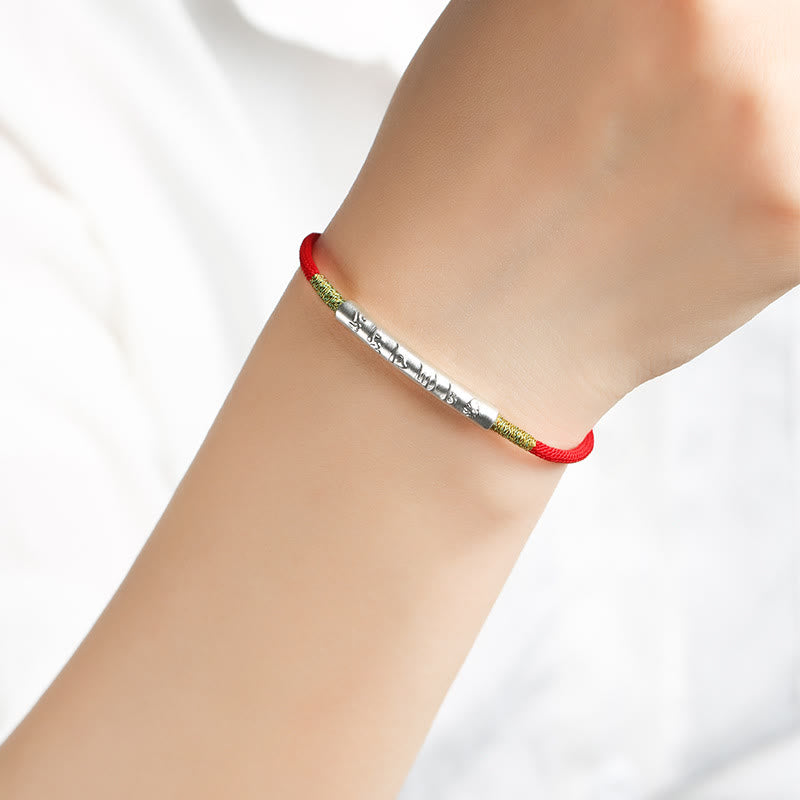 BWOOOH Tibetan Buddhist Handmade Mani Mantra Lucky Red String Bracelet