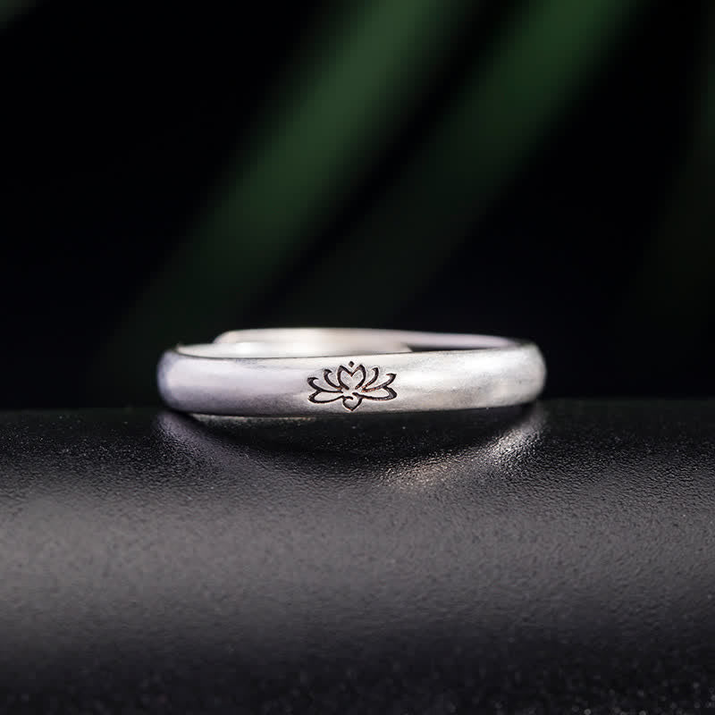 BWOOOH 925 Sterling Silver Lotus Flower Enlightenment Ring — Sterling Silver crystal healing bracelet for spiritual healin...