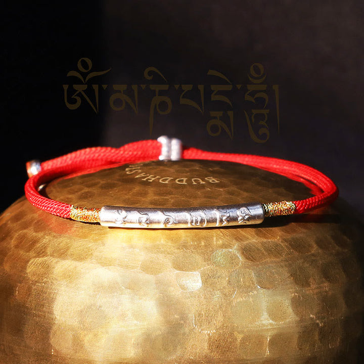 BWOOOH Tibetan Buddhist Handmade Mani Mantra Lucky Red String Bracelet