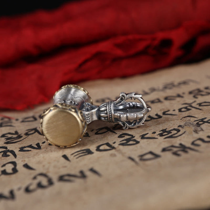 BWOOOH Tibet 925 Sterling Silver Om Mani Padme Hum Dorje Bell Vajra Engraved Enlightenm | Sterling Silver