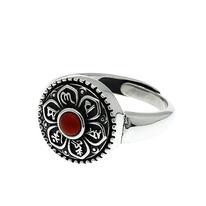 BWOOOH Tibetan Om Mani Padme Hum Peace Rotatable Ring