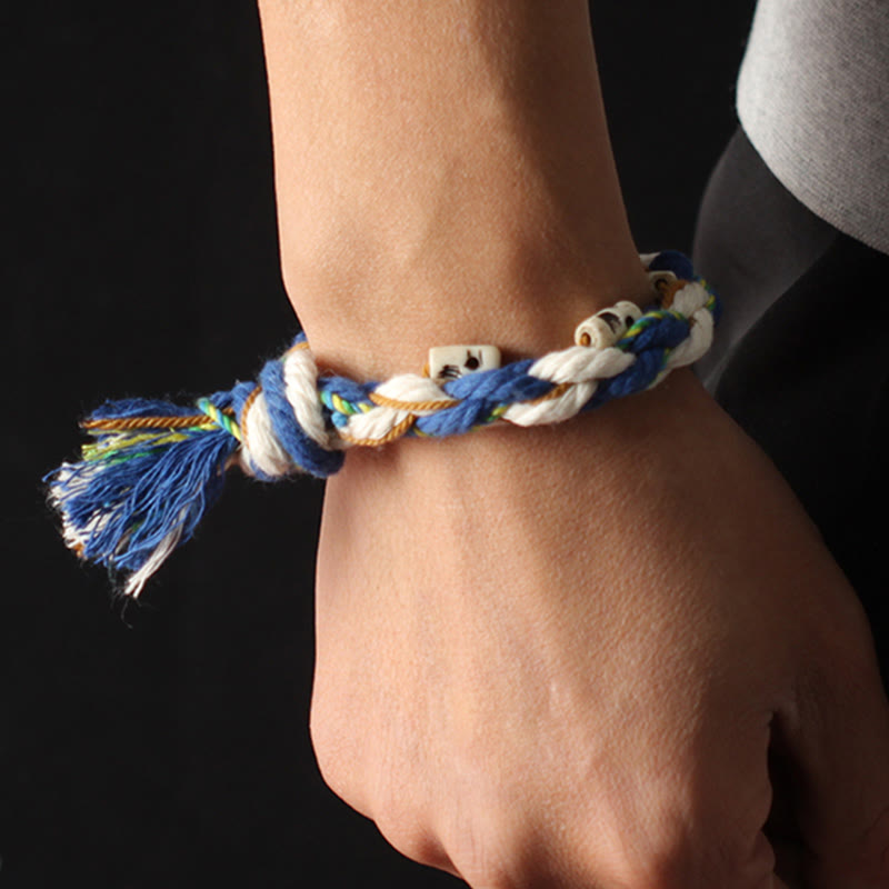 BWOOOH Tibetan Zakiram Goddess of Wealth Bead Engraved Handmade Luck Bracelet | spiritual healing bracelet