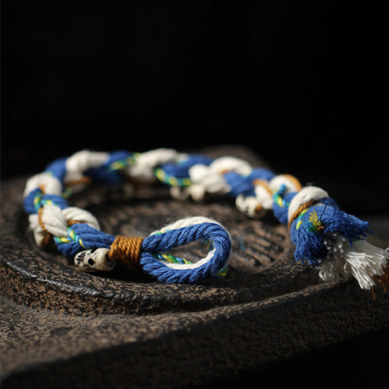 BWOOOH Tibetan Zakiram Goddess of Wealth Bead Engraved Handmade Luck Bracelet | spiritual healing bracelet