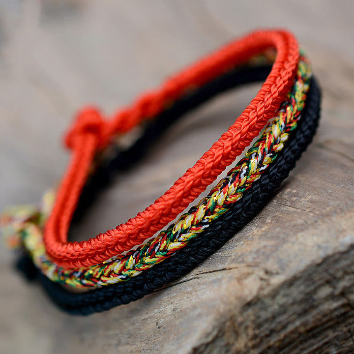 BWOOOH Tibetan Handmade Eight Thread Peace Knot Protection Braided String Bracelet