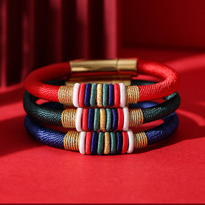 BWOOOH Tibetan Handmade Colorful King Kong Knot Five Elements Luck Braid String Bracele | spiritual healing bracelet