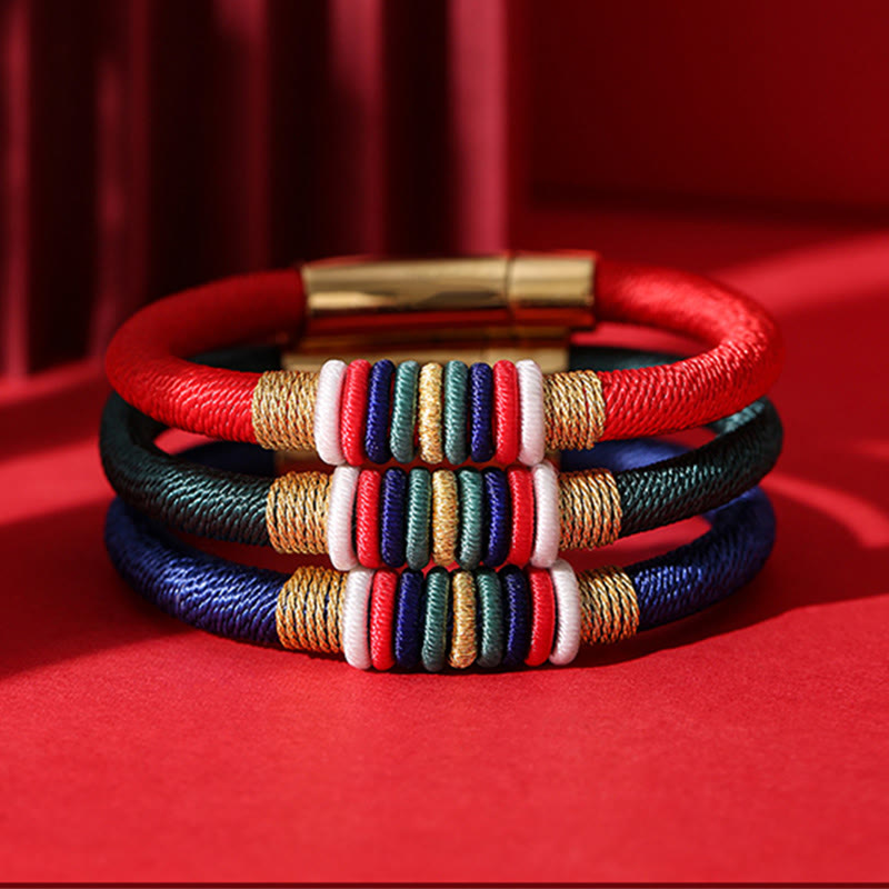 BWOOOH Tibetan Handmade Colorful King Kong Knot Five Elements Luck Braid String Bracele | spiritual healing bracelet