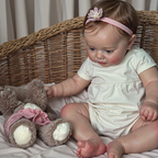 [3-7 Days Delivery][Heartbeat💖 & Sound🔊] 20" Handmade Reborn Baby Open Eyes Doll Reborn Baby Toddlers Girl Etema with Brown Hair