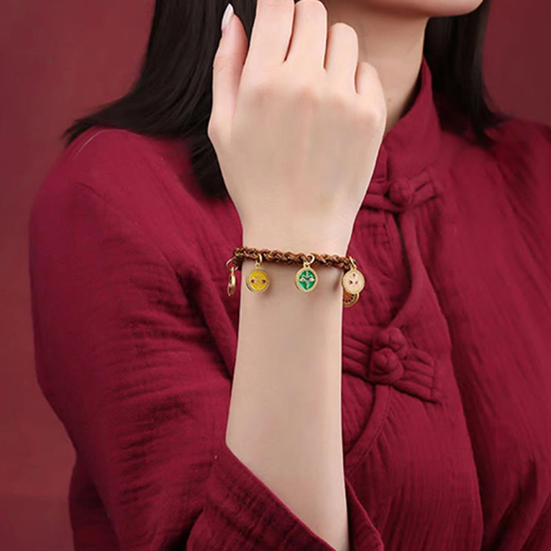 BWOOOH Tibetan Five God Of Wealth Thangka Luck Braid String Bracelet