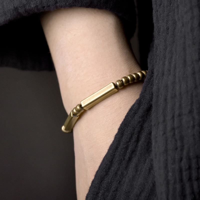BWOOOH Tibetan Simple Design Copper Wealth Luck Bracelet