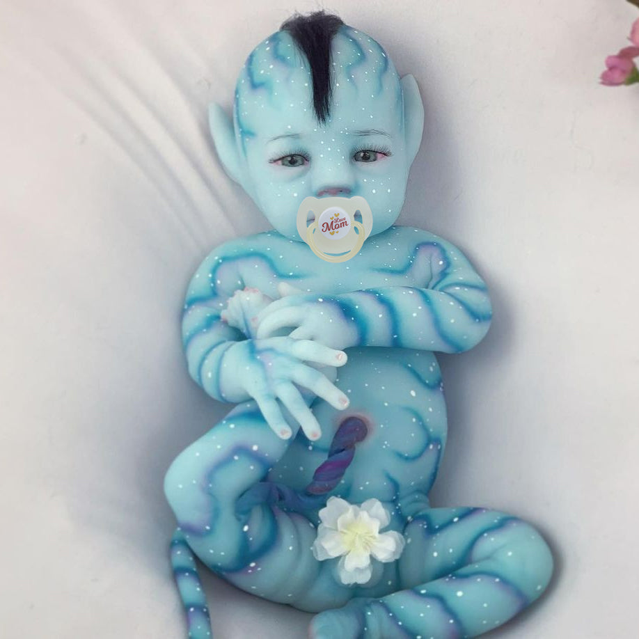 12" & 16" Flexible Solid Platinum Liquid Full Silicone Reborn Doll Baby Girl or Boy Named Hinka