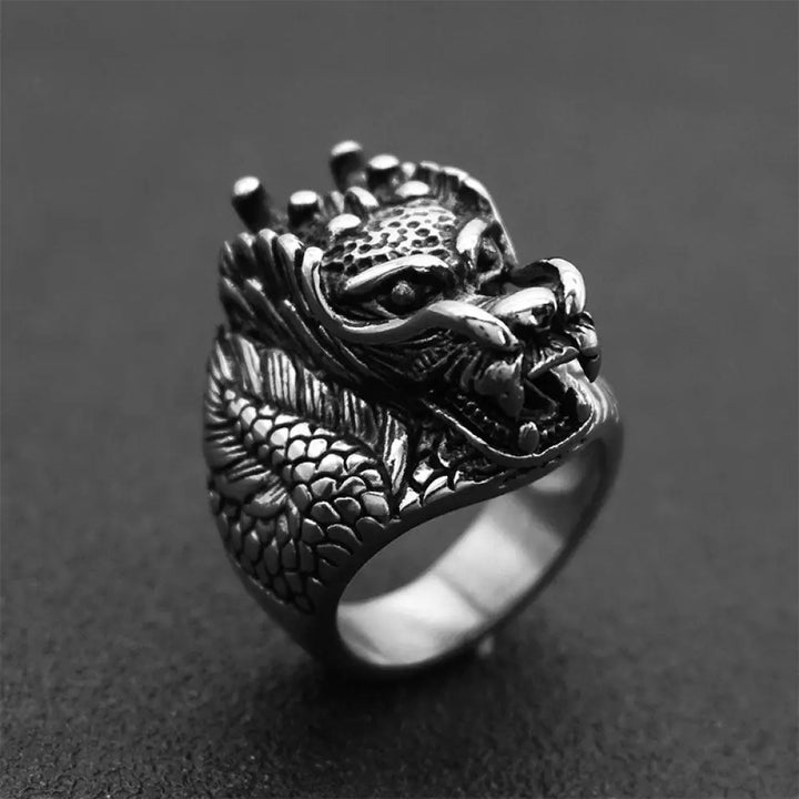 BWOOOH Dragon Balance Titanium Steel Ring — Dragon spiritual jewelry for spiritual healing and mindful living