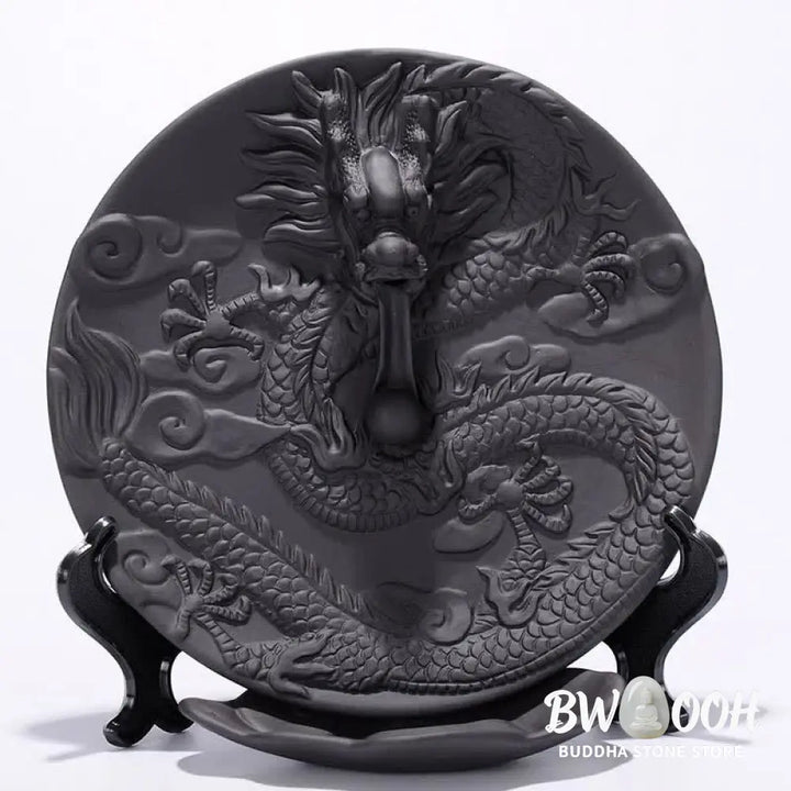 Dragon Ceramic Backflow Smoke Fountain Meditation Incense Burner - Gold - Incense Burner