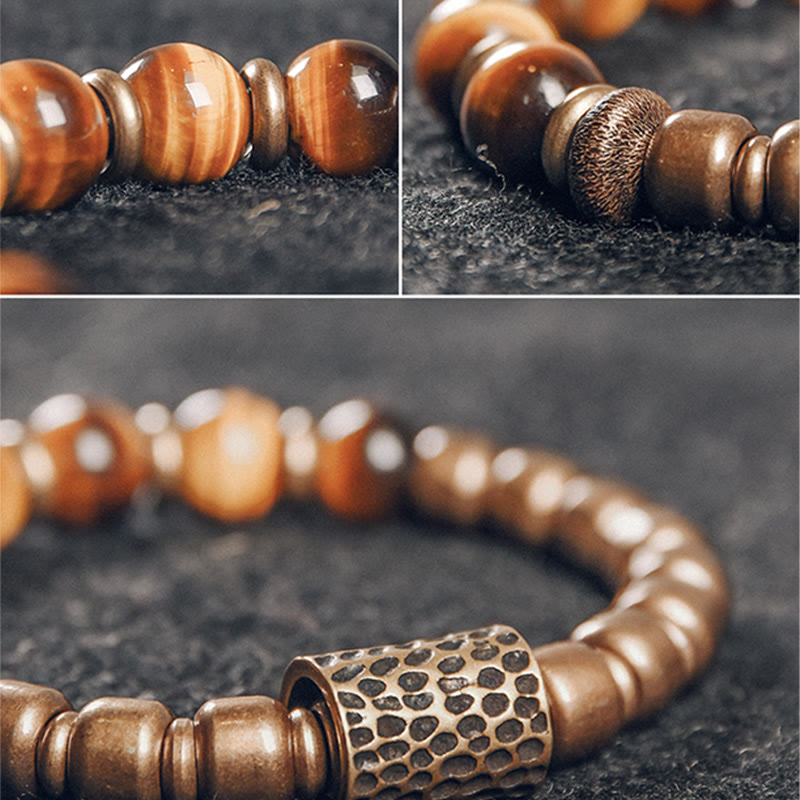 BWOOOH Tiger Eye Stone Copper Protection Bracelet