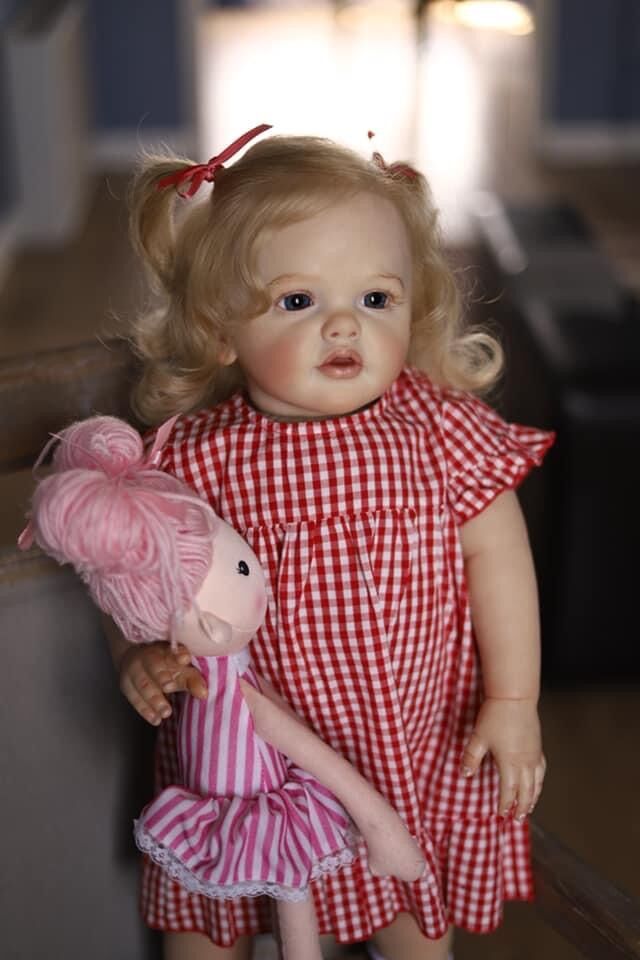Luna Starlight 24-inch Fully Realistic Silicone Rebirth Doll - Silicone Head and Limbs + Soft Cotton Body, Movable Joints with Implanted Hair, Collector's Edition Childcare Companion Doll