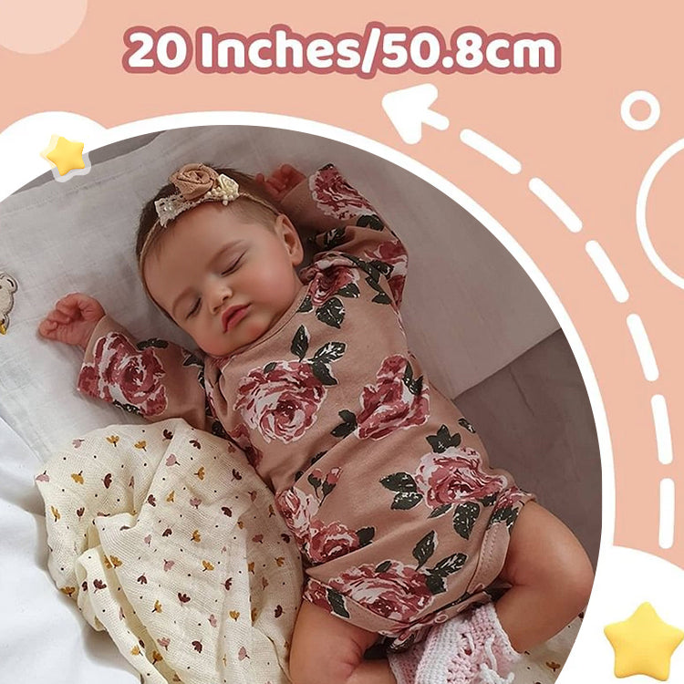 [Heartbeat & Sound] 20 '' Adalia Lifelike Asleep Reborn Rosalie Baby Doll Girl Gifts For Kids 2025 By Rsgdolls®