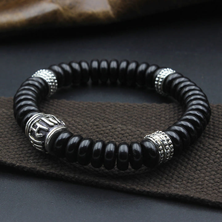 BWOOOH Natural Tibetan Coconut Shell Om Mani Padme Hum Positive Bracelet | spiritual healing bracelet