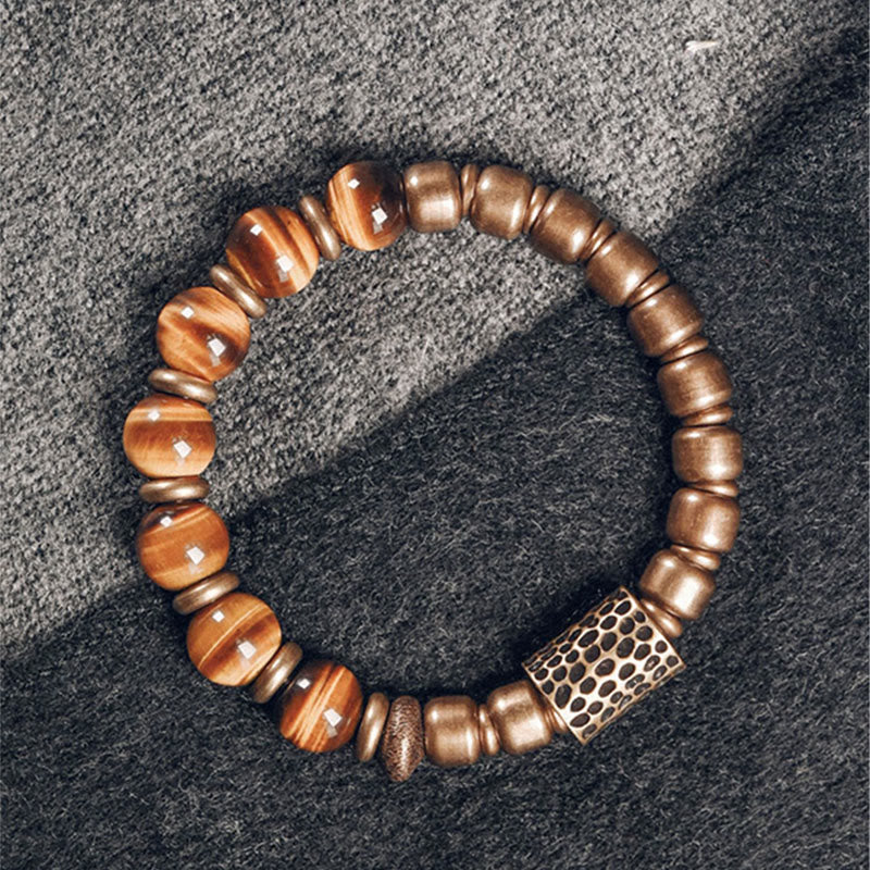 BWOOOH Tiger Eye Stone Copper Protection Bracelet