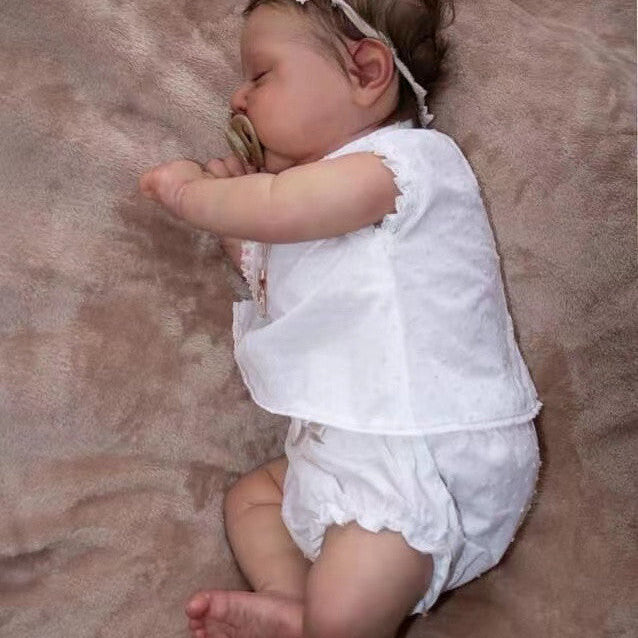 Ethan James 22-inch Imported Soft Silicone Rebirth Doll - Articulated Joints, Cotton Body, Taiwanese Acrylic Eyes, Hand-Inserted Mohair, Realistic Baby Companion Doll