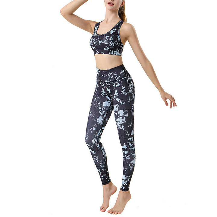 BWOOOH printed yoga leggings - Spots Maple Leaf Print Sports Exercise F