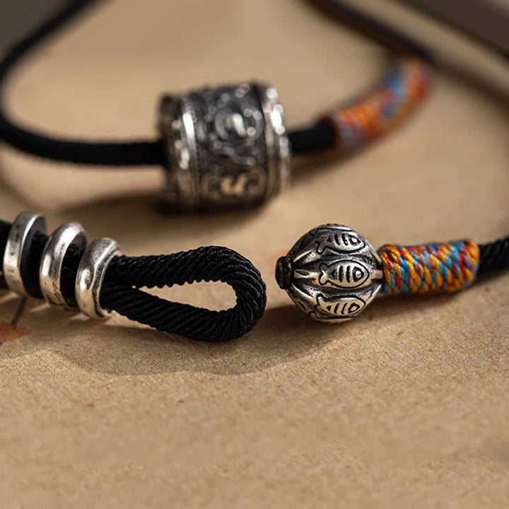 BWOOOH Tibetan Om Mani Padme Hum Carved Amulet Double Wrap Bracelet