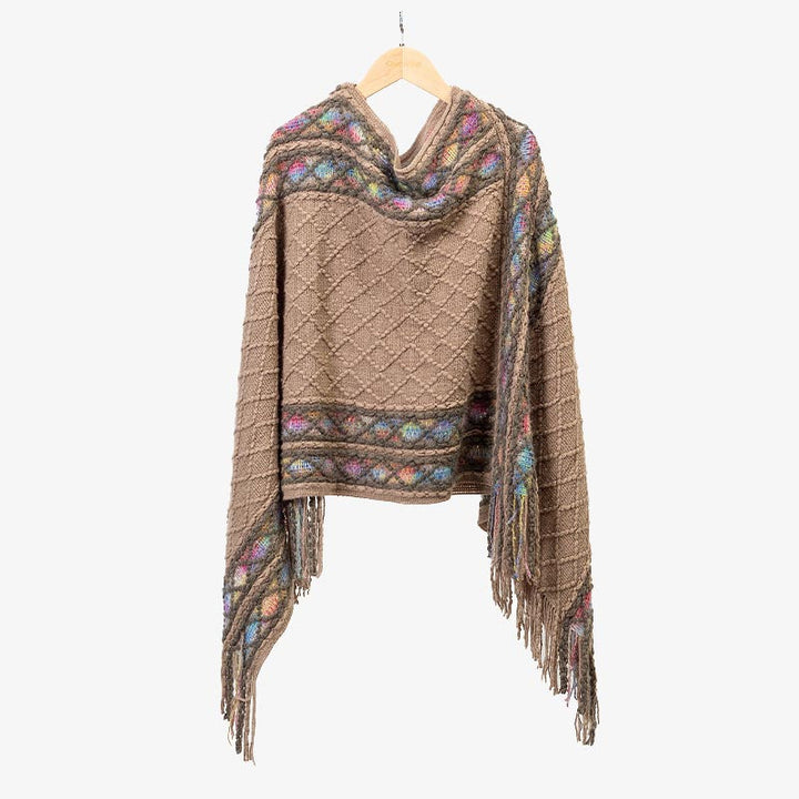 BWOOOH Tibetan Colorful Striped Rhombus Pattern Shawl Tas