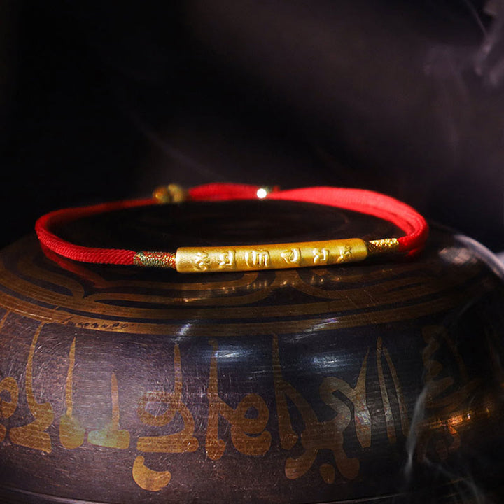 BWOOOH Tibetan Buddhist Handmade Mani Mantra Lucky Red String Bracelet
