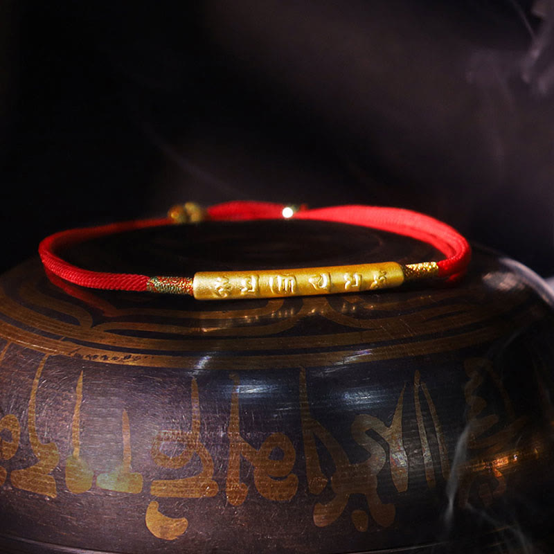 BWOOOH Tibetan Buddhist Handmade Mani Mantra Lucky Red String Bracelet