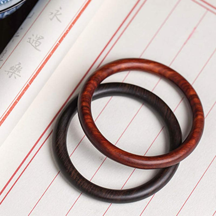 BWOOOH Tibetan Small Leaf Red Sandalwood Ebony Green Sandalwood Protection Bracelet Bangle