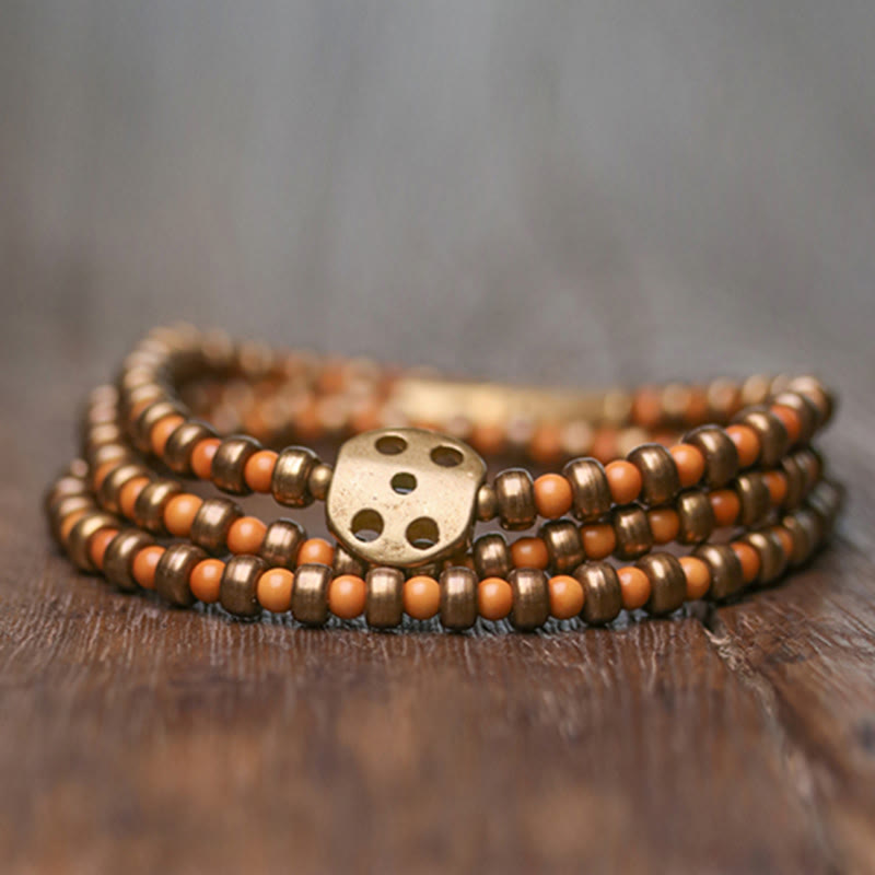 BWOOOH Retro Olive Pit Copper Wealth Bracelet