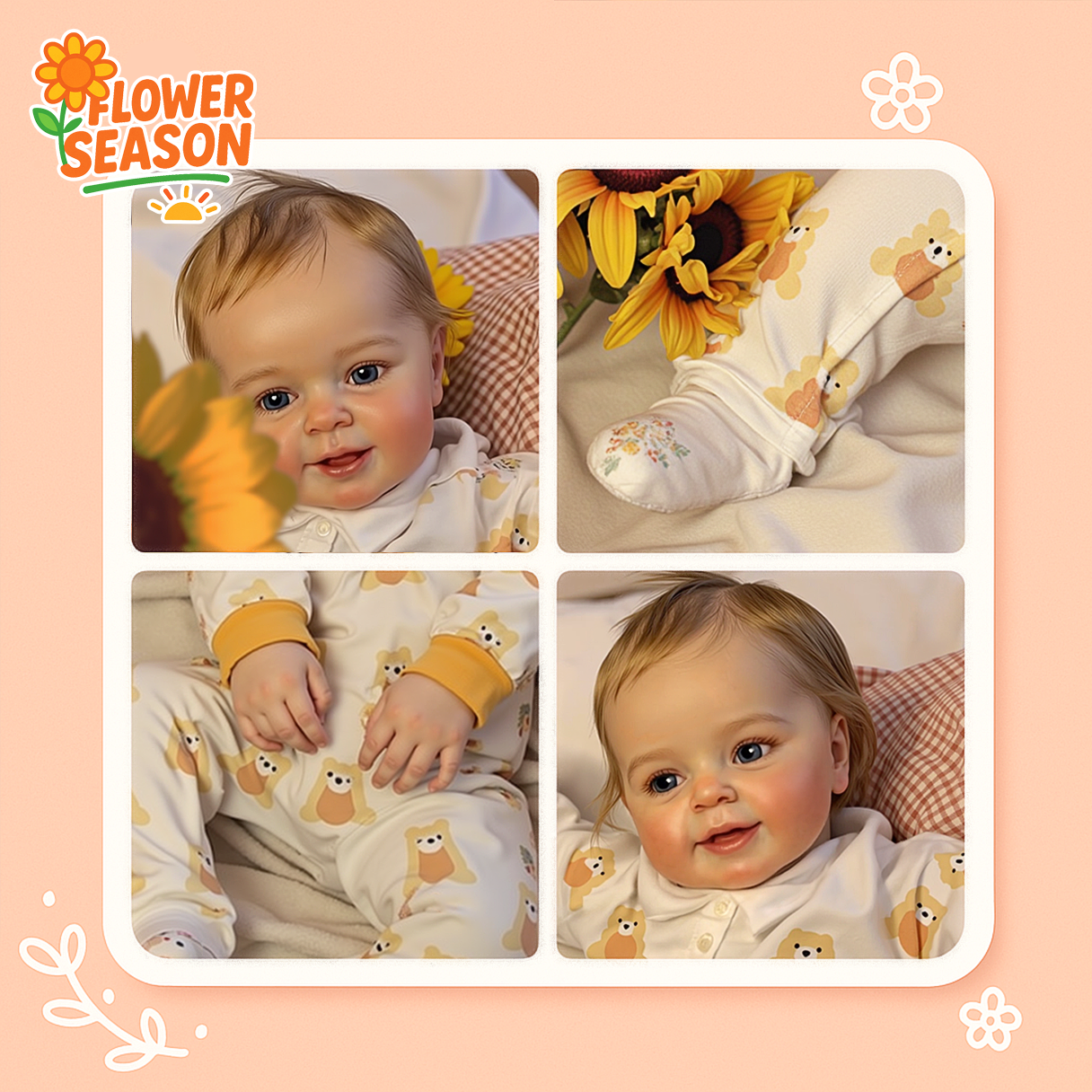 Weighty 20" Realistic Reborn Baby Doll Janelle Girl Maddie Doll 2024, with Chubby and Flexible Limbs