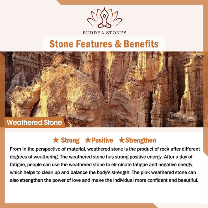 BWOOOH Weathered Stone Om Mani Padme Hum Strengthen Bracelet