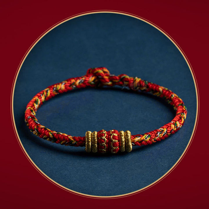 BWOOOH Tibet Handmade Chinese Zodiac Natal Buddha Luck Strength Braided String Bracelet