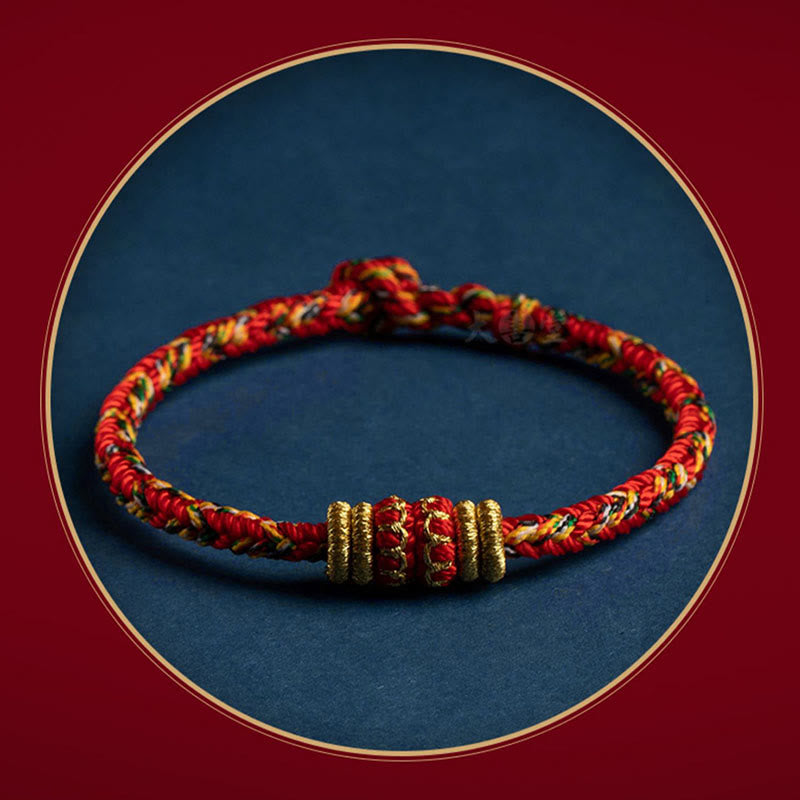 BWOOOH Tibet Handmade Chinese Zodiac Natal Buddha Luck Strength Braided String Bracelet