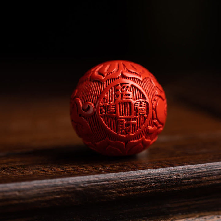 BWOOOH Tibet Om Mani Padme Hum PiXiu Copper Coin Small Leaf Red Sandalwood Cinnabar Pro | PiXiu